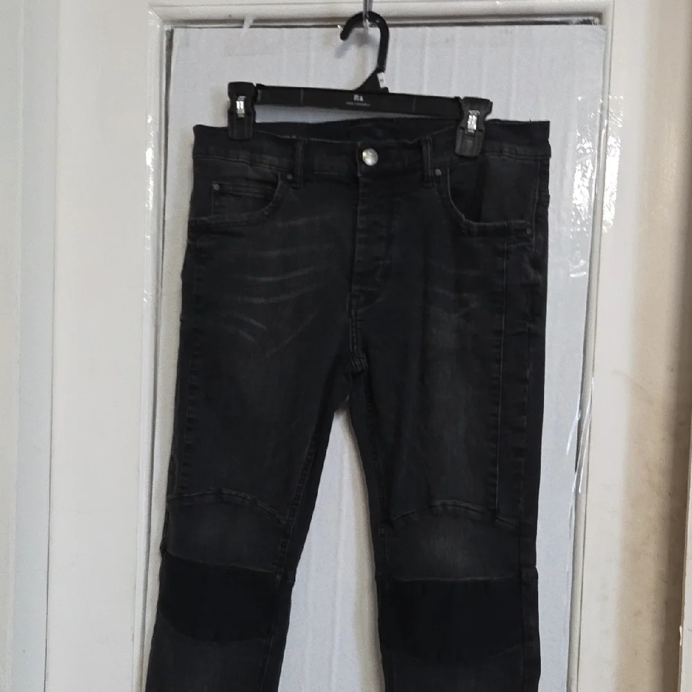 Zara black denim moto jeans from the New Biker Collection